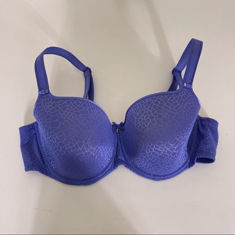 Chantelle Purple Flower Print‎ Lightly Lined Bra 40C
